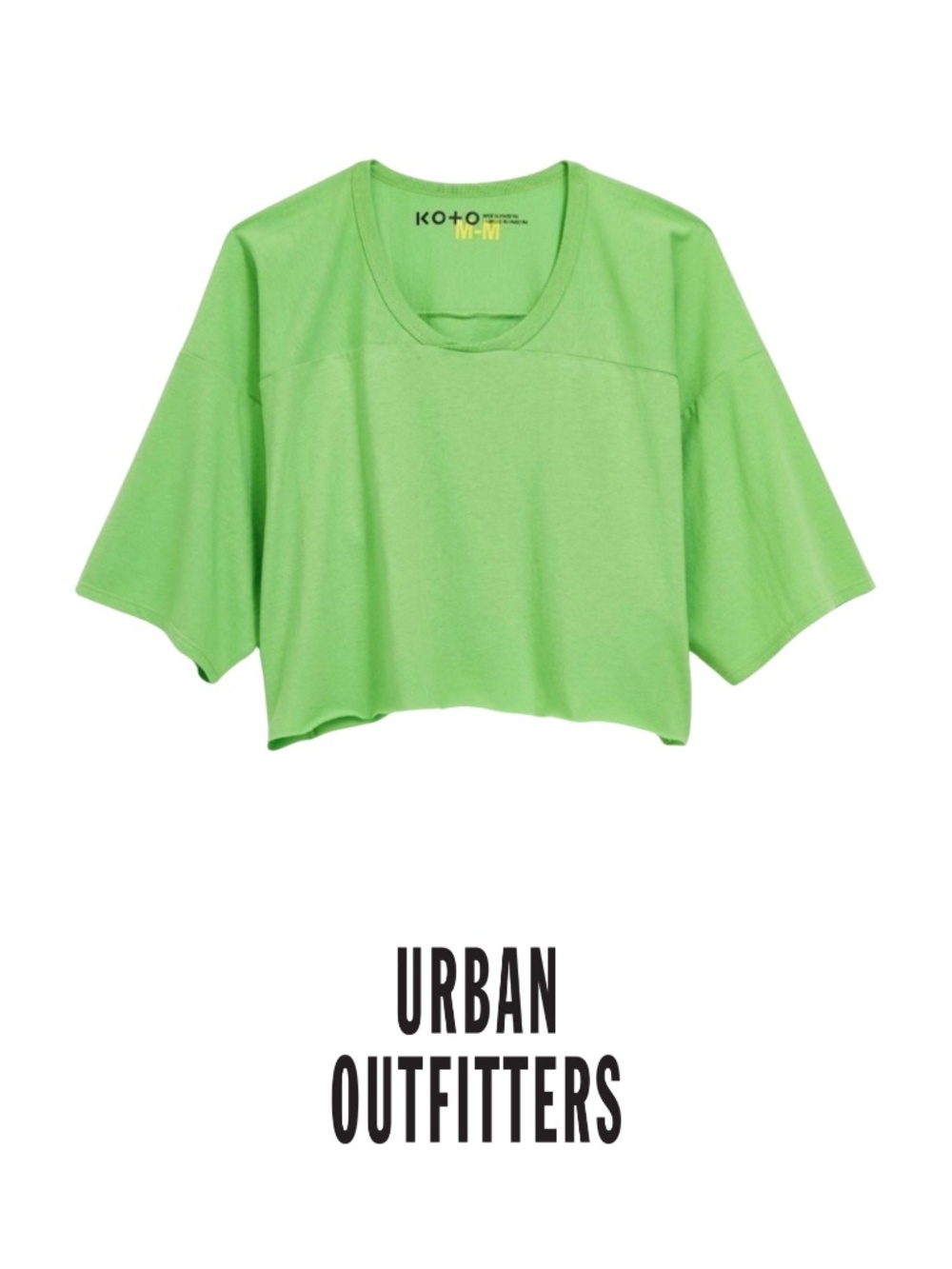 Urban Outfitters’ KO+O Cropped Scrimmage Tee - Green